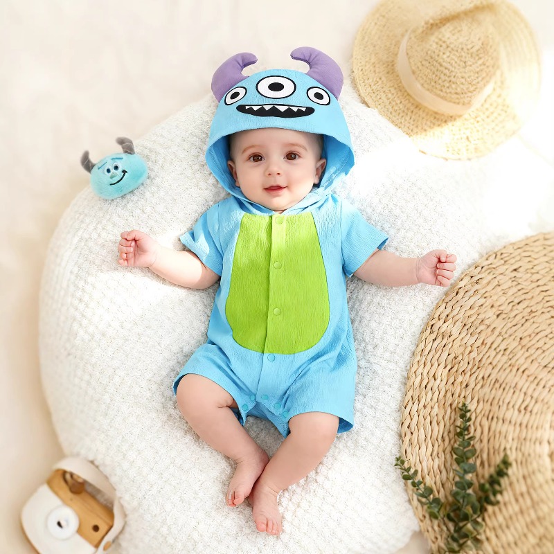 Newborn Baby Blue Monster Romp - đánh giá và giá Cotton Baby Onesies Zipper