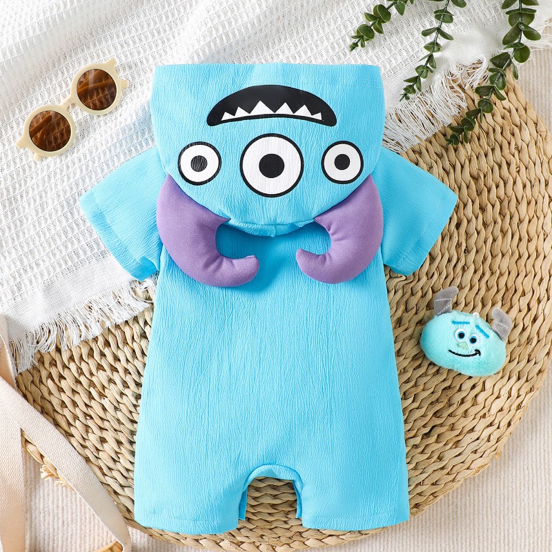 Newborn Baby Blue Monster Romp - đánh giá và giá Cotton Baby Onesies Zipper