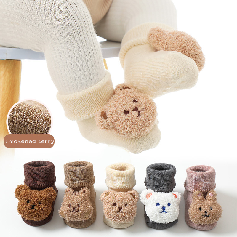 Thick Coral Fleece Baby Socks  - đánh giá và giá Unisex Baby Socks Non Slip