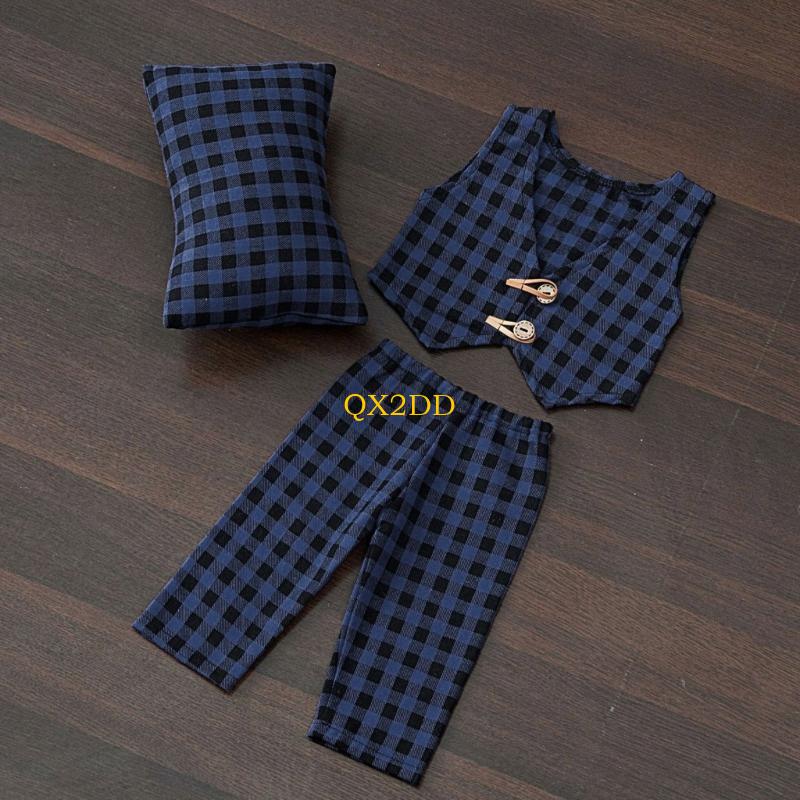 QX2D Gối Rô Quần & Áo Vest Bộ  - đánh giá và giá Infant Photography Props Outfit
