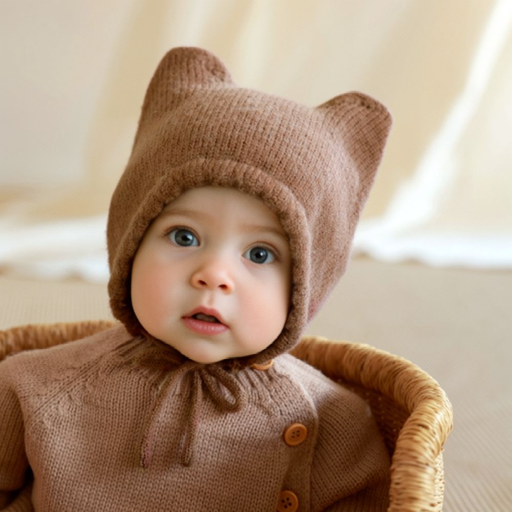 Winter Knitted Baby Bonnet War - đánh giá và giá Infant Beanie Hat With Ears