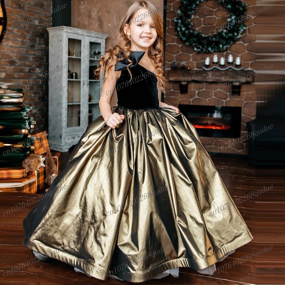 New Black And Gold Satin Flowe - đánh giá và giá Toddler Girl Tulle Party Dress