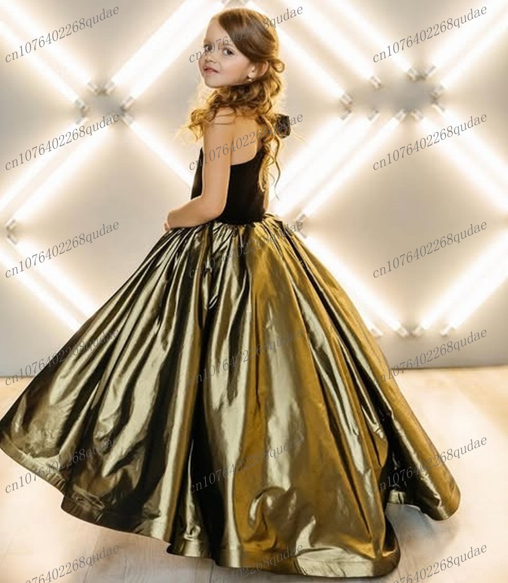 New Black And Gold Satin Flowe - đánh giá và giá Toddler Girl Tulle Party Dress