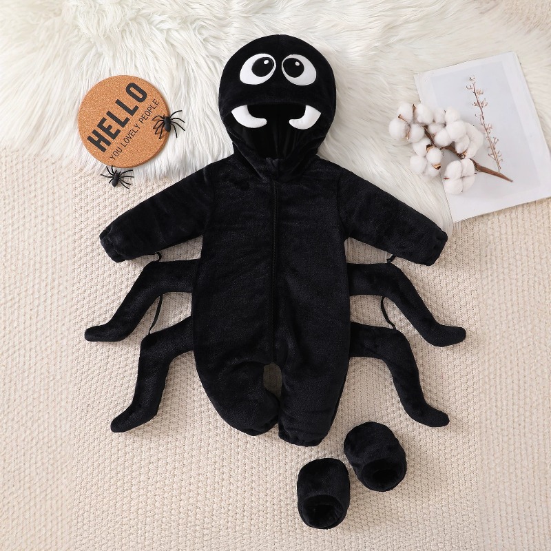 Newborn Baby Black Spider Romp - đánh giá và giá Cotton Baby Onesies Zipper